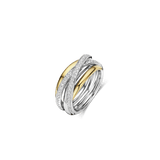 Zirkonia Bicolor Crossover Ring - M model