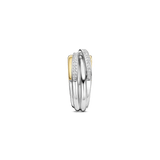 Zirkonia Bicolor Crossover Ring - M model