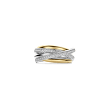 Zirkonia Bicolor Crossover Ring - M model