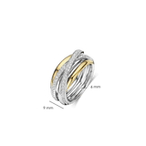 Zirkonia Bicolor Crossover Ring - M model