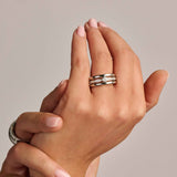Triple Band Ring met steen