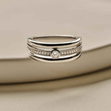 Triple Band Ring met steen