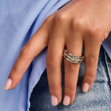 Triple Band Ring met steen