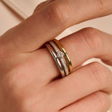 Triple Band Ring met steen