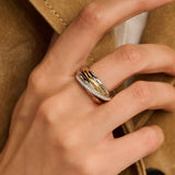 Tricolor Zirkonia Crossover Ring - M model
