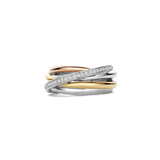 Tricolor Zirkonia Crossover Ring - M model