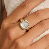 Zirkonia Cushion Ring met parel