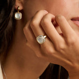 Zirkonia Cushion Ring met parel