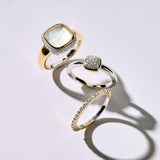 Zirkonia Cushion Ring met parel