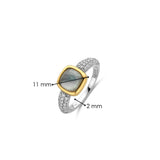 Lichtgrijze Zirkonia Cushion Ring