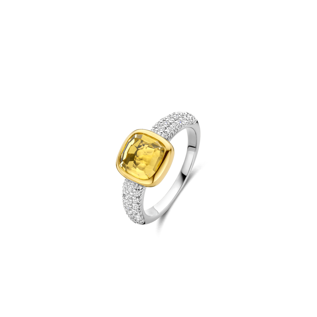 Gele Zirkonia Cushion Ring – TI SENTO