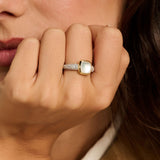 Zirkonia Cushion Ring met parel