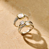Zirkonia Cushion Ring met parel