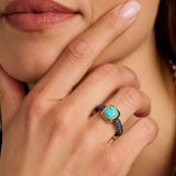 Turqoise Zirkonia Cushion Ring