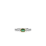 Baguette Tennis Ring met Smaragdgroen