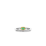 Baguette Tennis Ring met Smaragdgroen