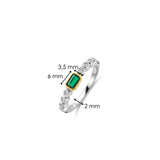 Baguette Tennis Ring met Smaragdgroen