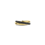 Zwarte Zirkonia Crossover Ring - S model