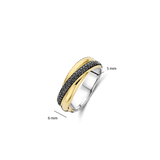 Zwarte Zirkonia Crossover Ring - S model