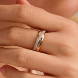 Tricolor Zirkonia Crossover Ring - S model