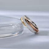 Tricolor Zirkonia Crossover Ring - S model