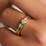 Double Ring met steen