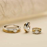 Double Ring met steen