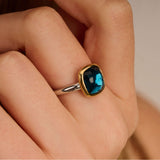 Blauwe Cushion Ring