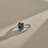 Blauwe Cushion Ring