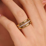 Vintage Triple Band Zirkonia Ring