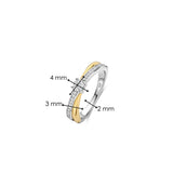 Zirkonia Crossover Ring met steen