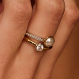 Double Zirkonia Parel Ring