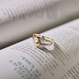 Double Zirkonia Parel Ring