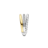 Structured Triple Band Zirkonia Ring
