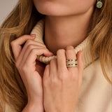 Classic Layered Zirkonia Ring - L model