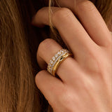 Classic Layered Zirkonia Ring - M model