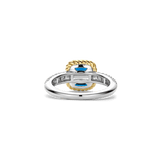 Blauwe Zirkonia Cushion Ring