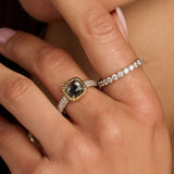 Grijze Zirkonia Cushion Ring
