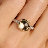 Zirkonia Cushion Ring Geel