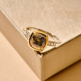 Zirkonia Cushion Ring Geel
