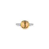 Zirkonia Cushion Ring Geel
