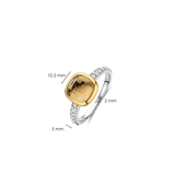 Zirkonia Cushion Ring Geel
