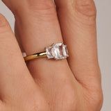 Rectangular Triple Zirkonia Ring