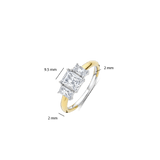 Rectangular Triple Zirkonia Ring