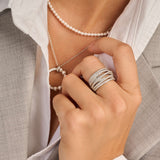Stardust Zirkonia Crossover Ring - M model