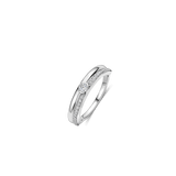 Classic Contrast Zirkonia Ring Zilver