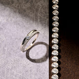 Classic Contrast Zirkonia Ring Zilver