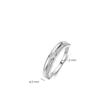 Classic Contrast Zirkonia Ring Zilver