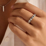 Contrast Tennis Ring Zilver