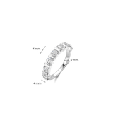 Contrast Tennis Ring Zilver